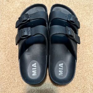 MIA Black Slide Sandals